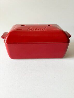 Emile Henry Bread Loaf Baker Red Burgundy Made In France